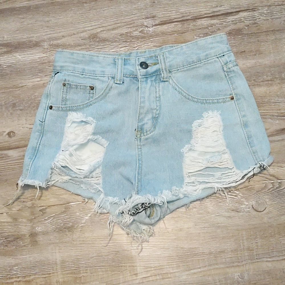 Distressed jean  short shorts Sz S NWOT